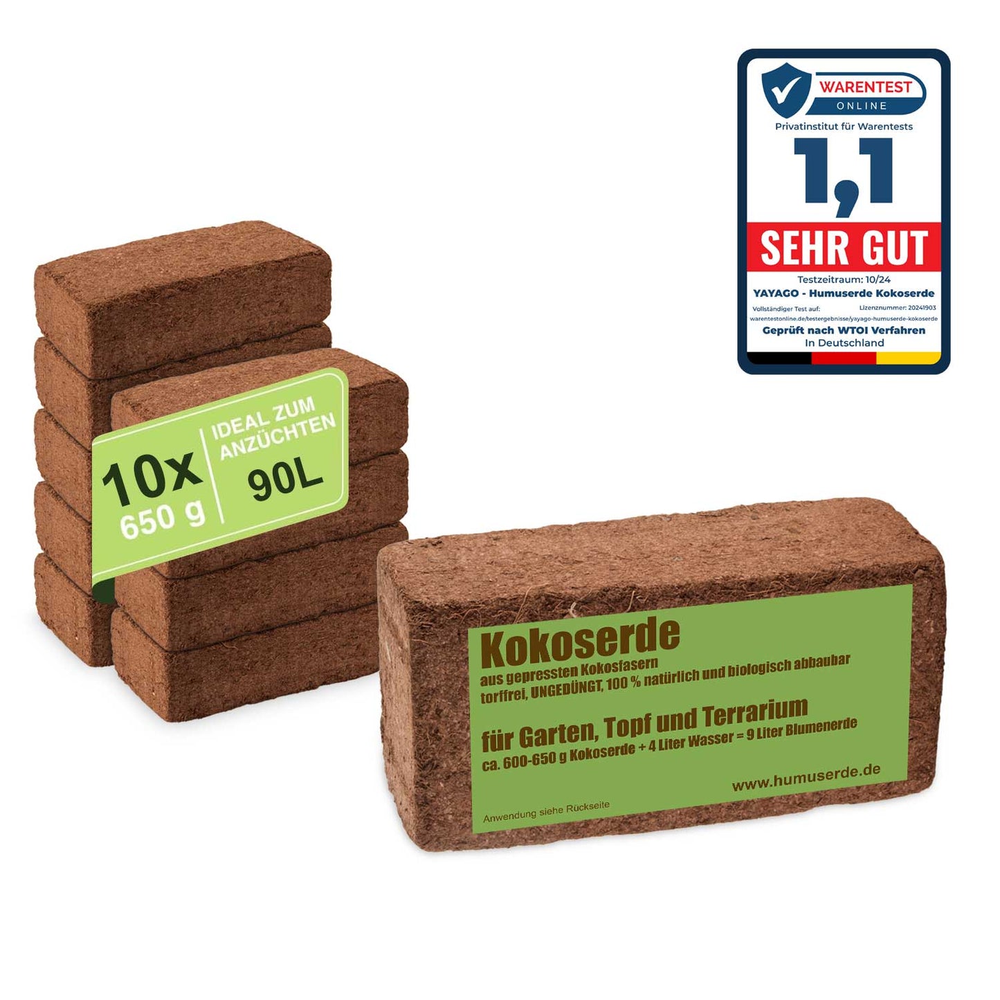 10X Kokoserde / Kokosziegel / Kokossubstrat / Kokoshumus – Humuserde