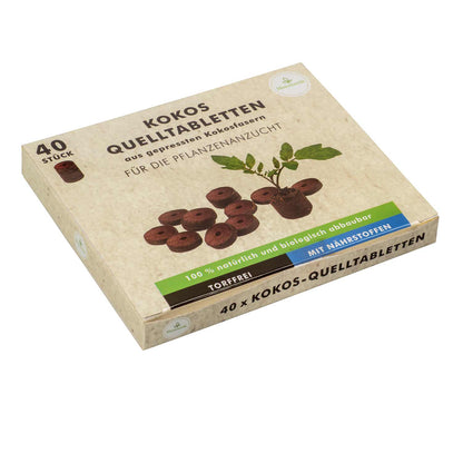 40X Kokos Quelltabletten mit Nährstoffen – zur Anzucht ohne pikieren