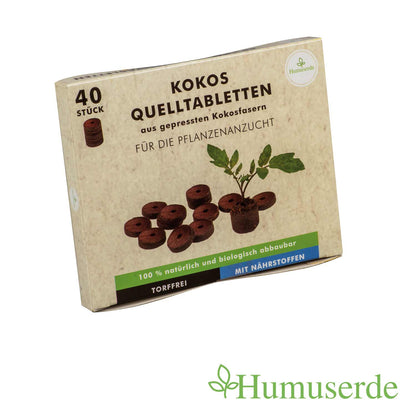 40X Kokos Quelltabletten mit Nährstoffen – zur Anzucht ohne pikieren